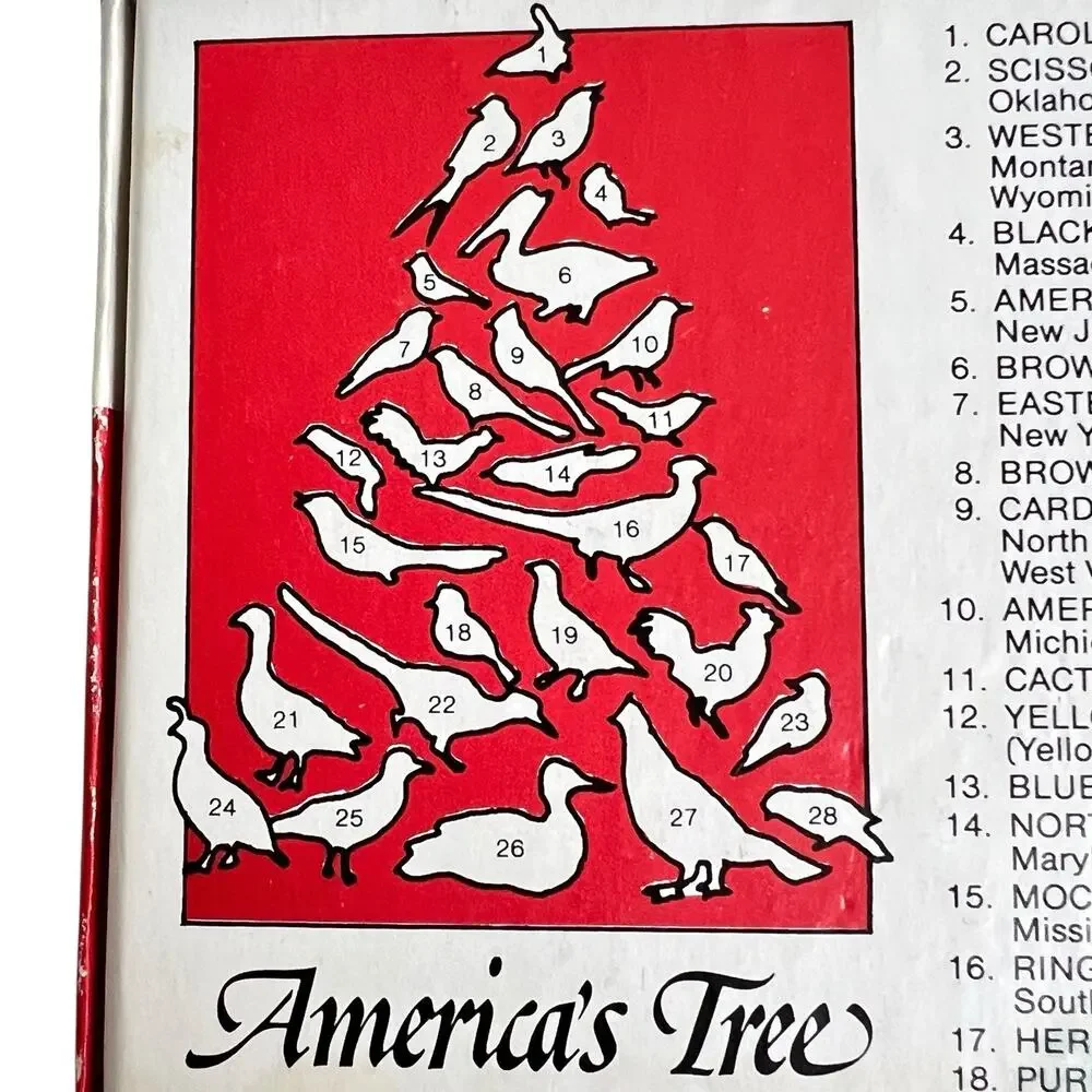 Pimpernel Americas Tree State Birds Coaster Set 6 Christmas 1978 Box Festive Vtg